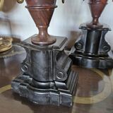 Antique Vases In Griotte Marble And Black Marble, Grand Tour, 19th Century