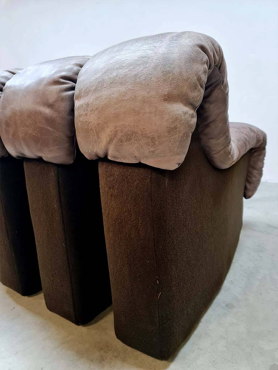 Vintage de Sede modular leather Snake sofa DS 600 Elenora Peduzzi