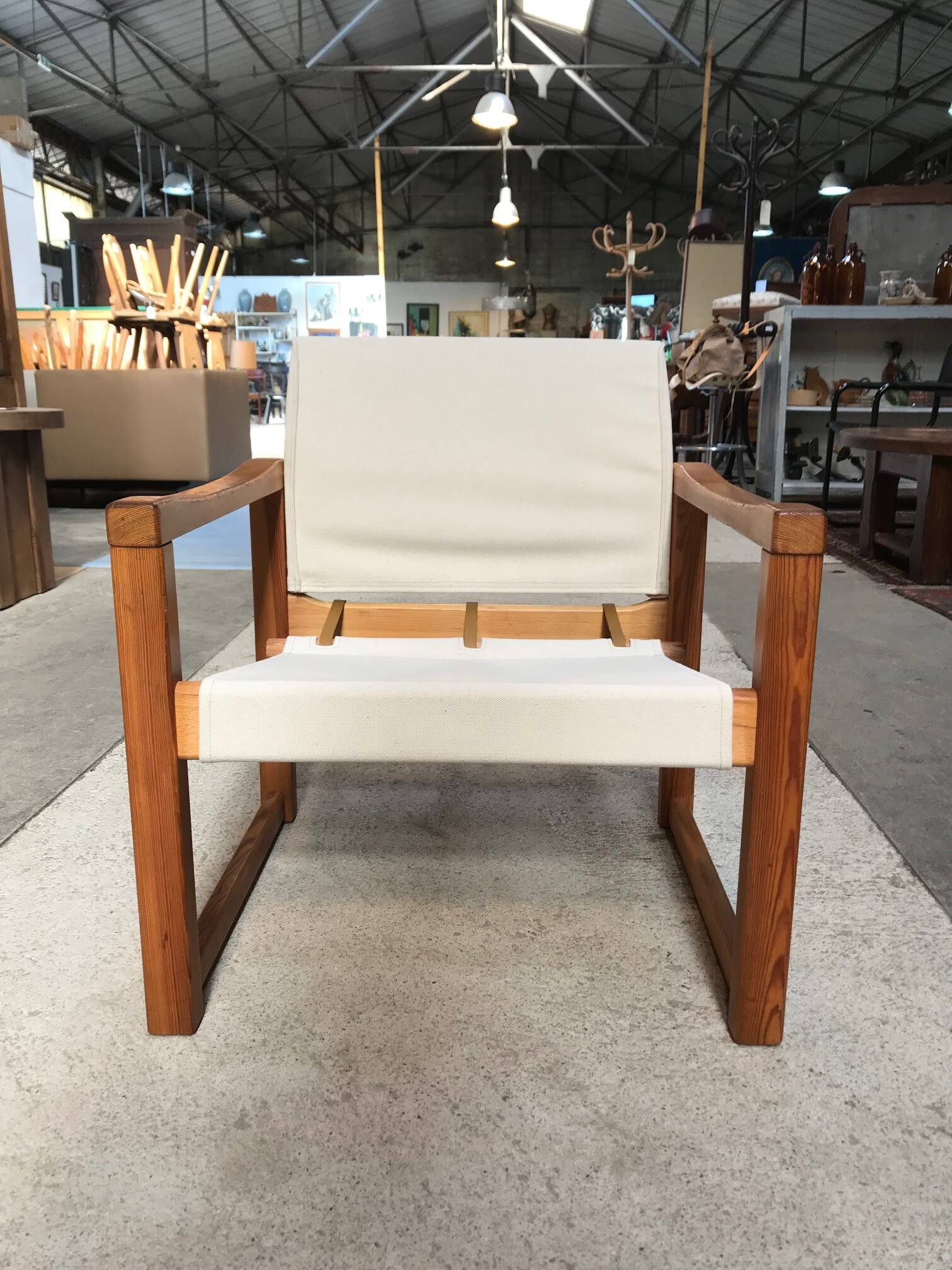 Vintage armchair by Karin Mobring from the 70s, new fabric and straps