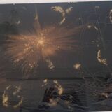 Gold and bronze powder table signed Lasco