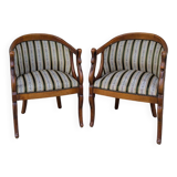 Paire de fauteuils "col de cygne"