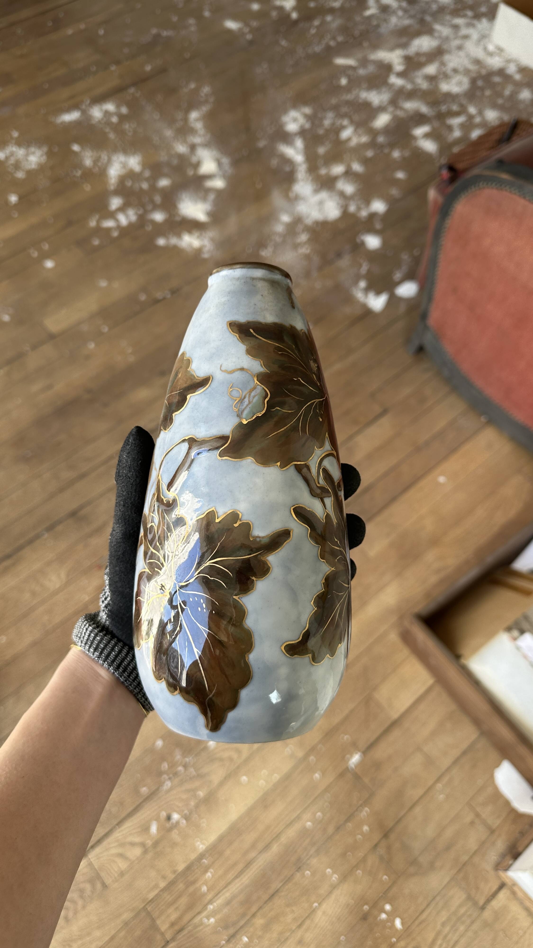 Porcelain vase (Limoges) signed Camille Tharaud