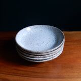 5 dessert plates in grey sandstone