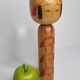 Vintage Signed Japanese Kokeshi Doll, Hand Painted Red Floral Decor, 32cm