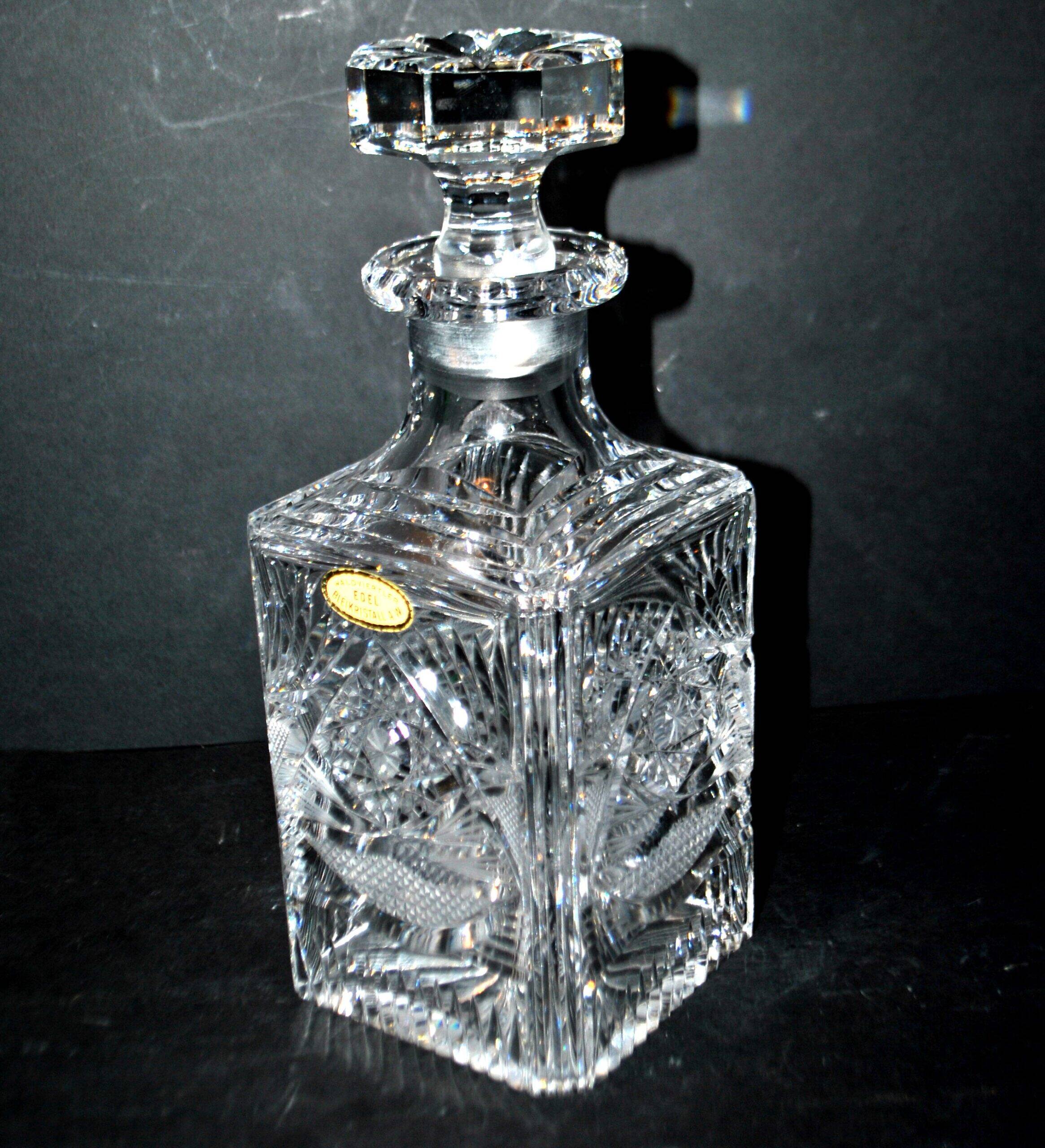 Waldviertler Edel Bleikristall cut crystal whisky decanter
