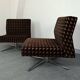 Pair of fabric and chrome steel armchairs, 1960s