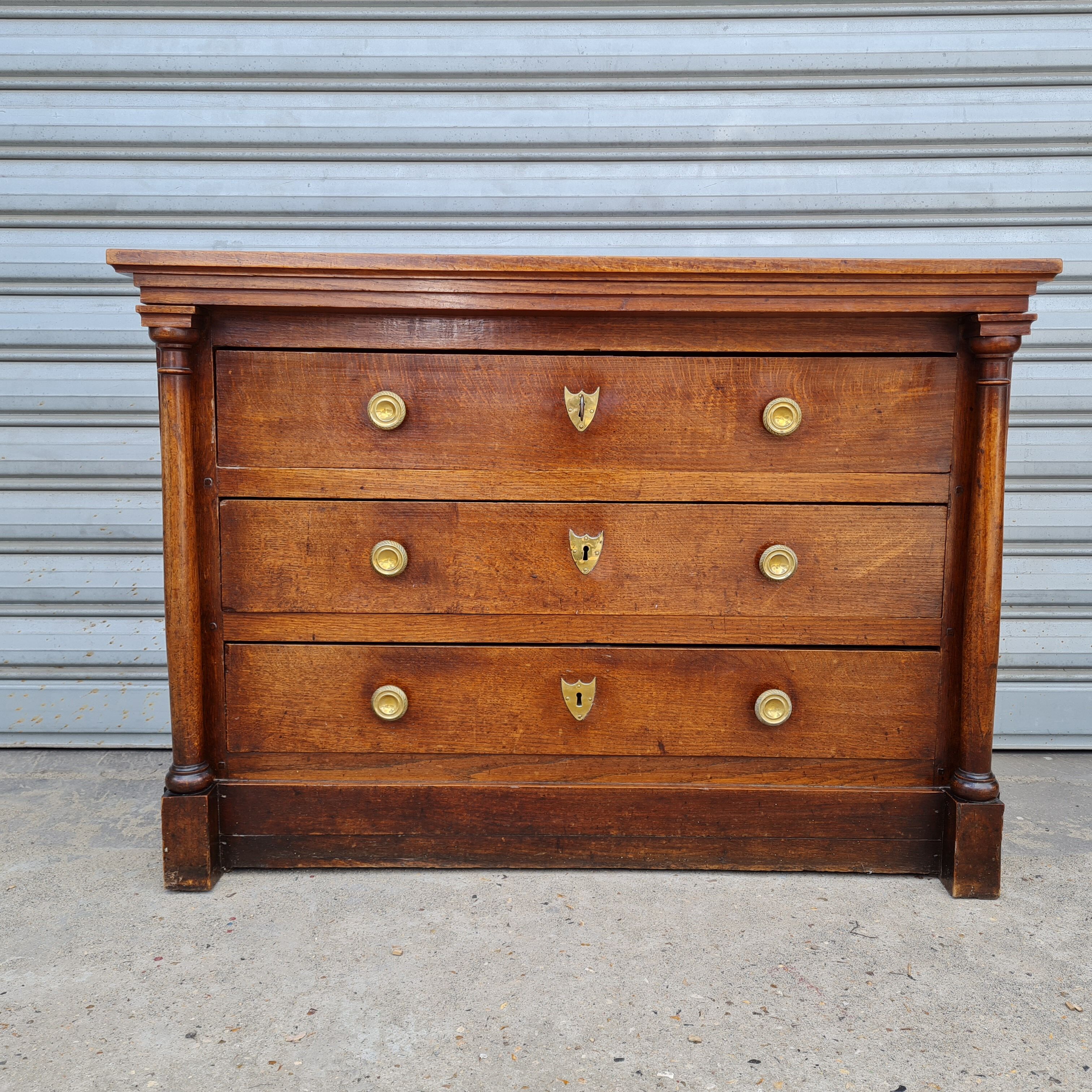 Empire period chest of drawers in light oak
