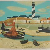 Yves Ganne: The Lighthouse Boat, original signed lithograph