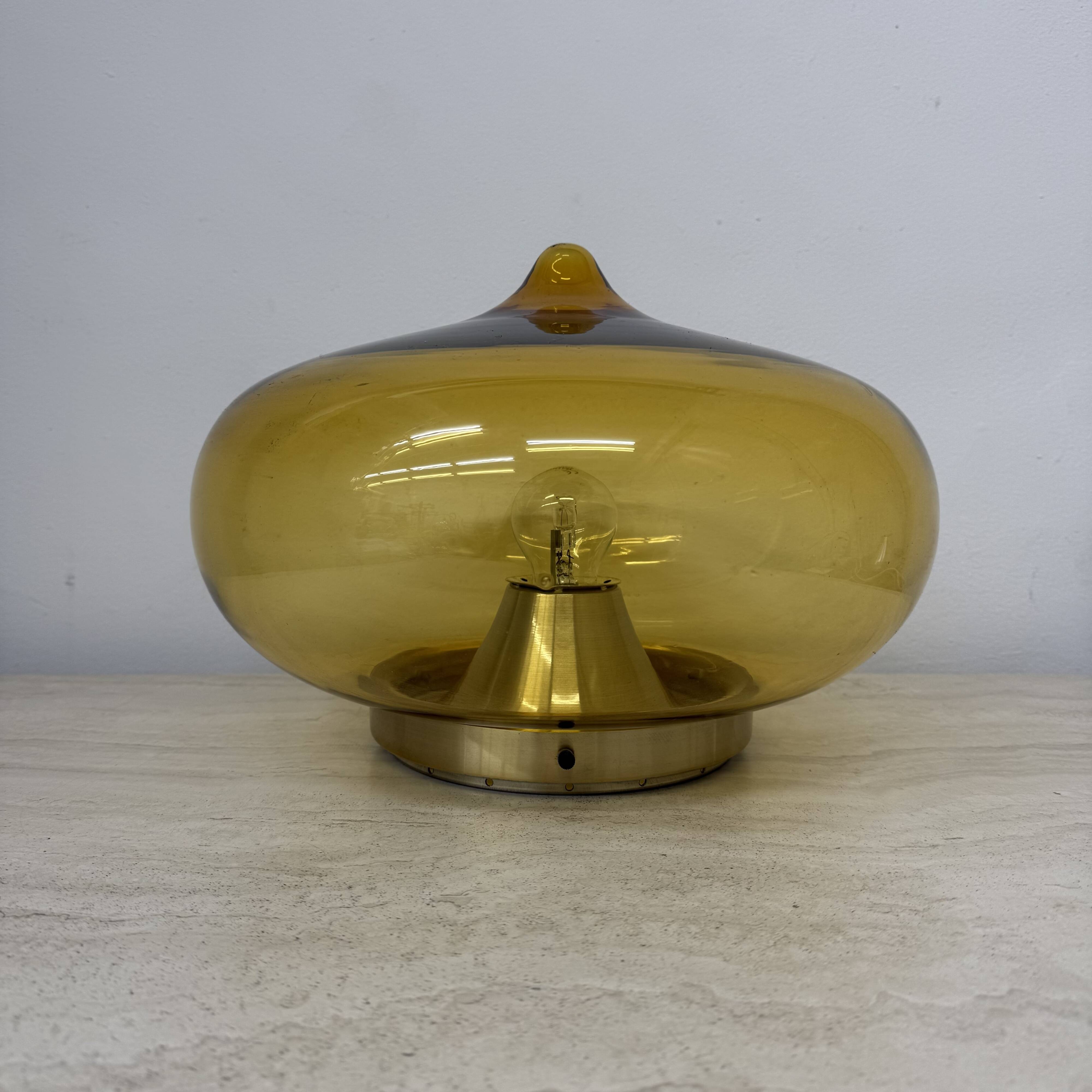 Plafonnier en verre Dijkstra du milieu du siècle, Space Age, années 1970