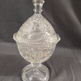 Sugar candy drager vintage crystal on foot 28cm