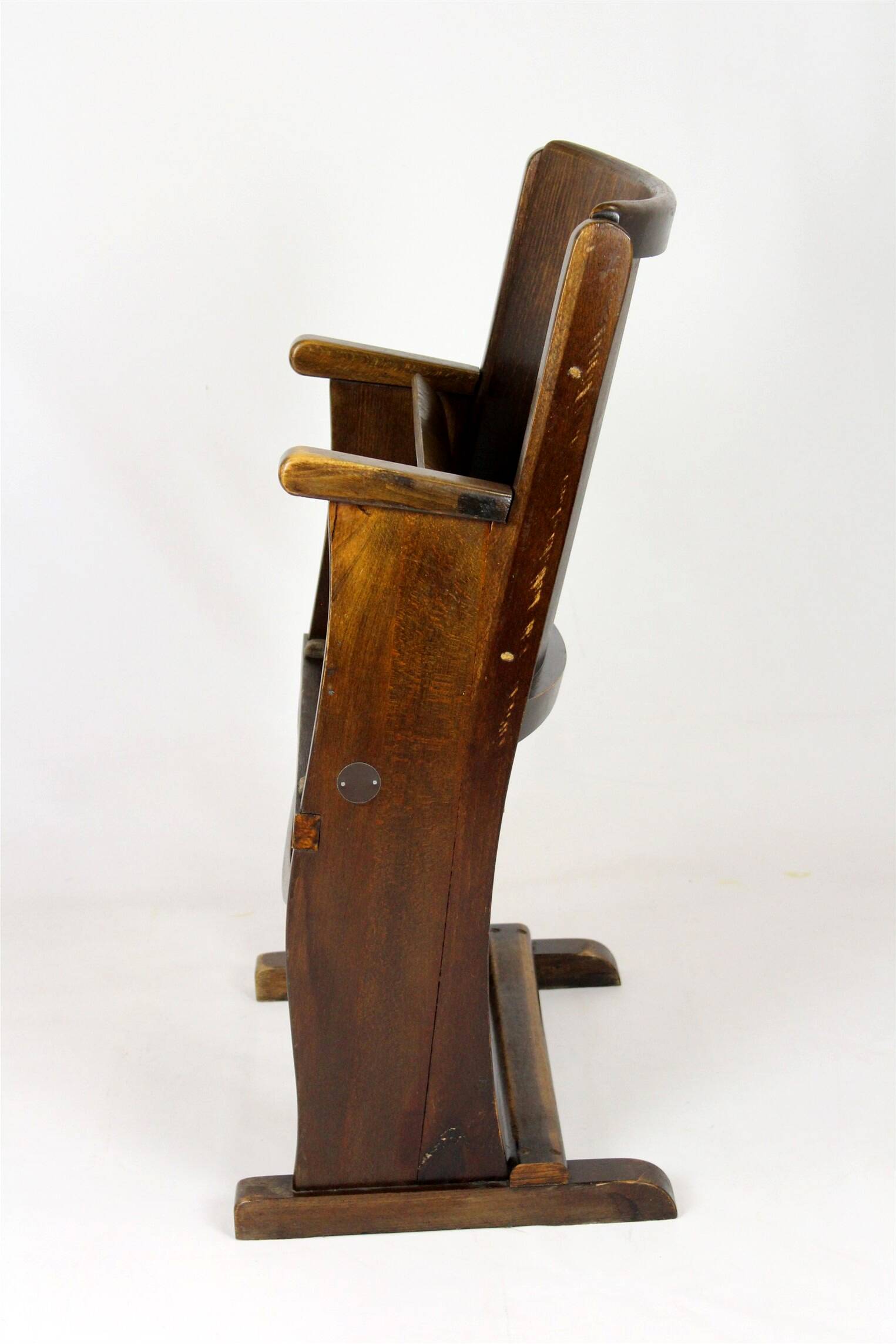 Vintage Cinema Chair TON (Thonet), 1940s Czech, Wooden Theatre Seat