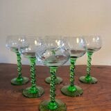Alsace Bas-Rhin wine glass with turned and chiseled glass base