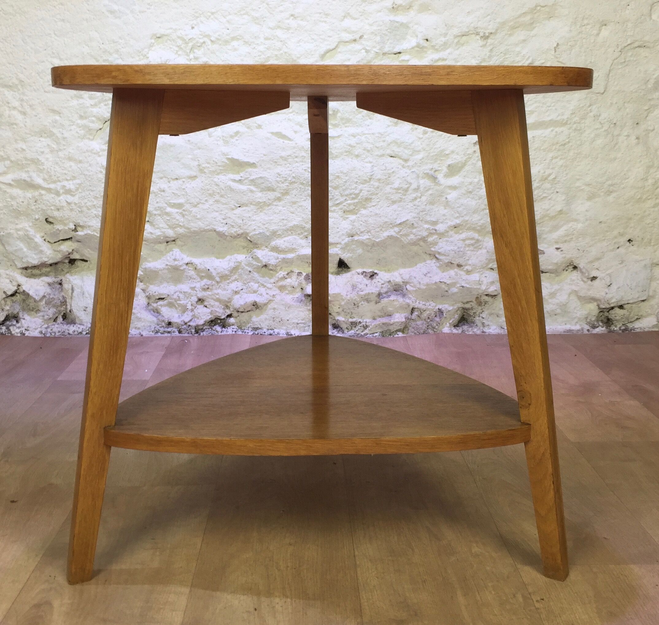 Light wood tripod table 50s