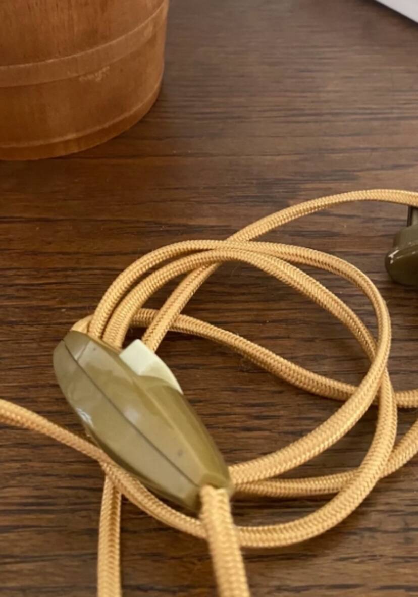 Duo wall lights, 3 M fabric cable, rattan and cane, 70s