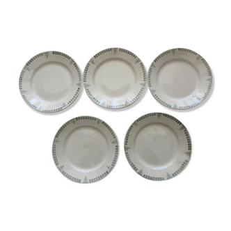 Lots of 5 plates a dessert faiencerie de castres