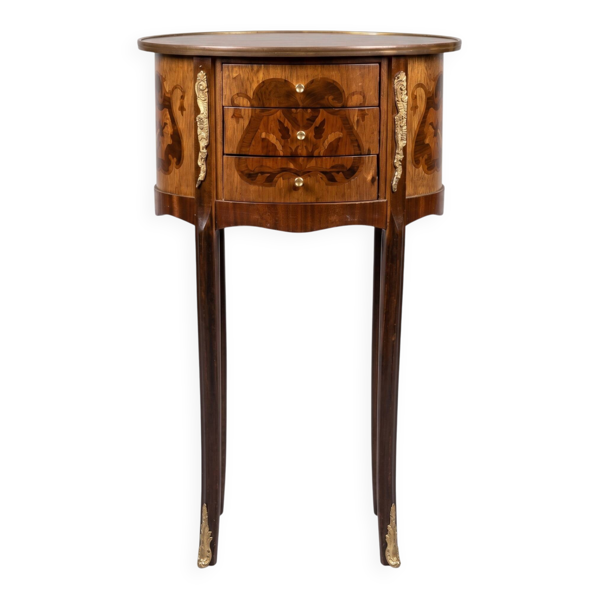 Wooden stool in the antique Louis XVI style.
