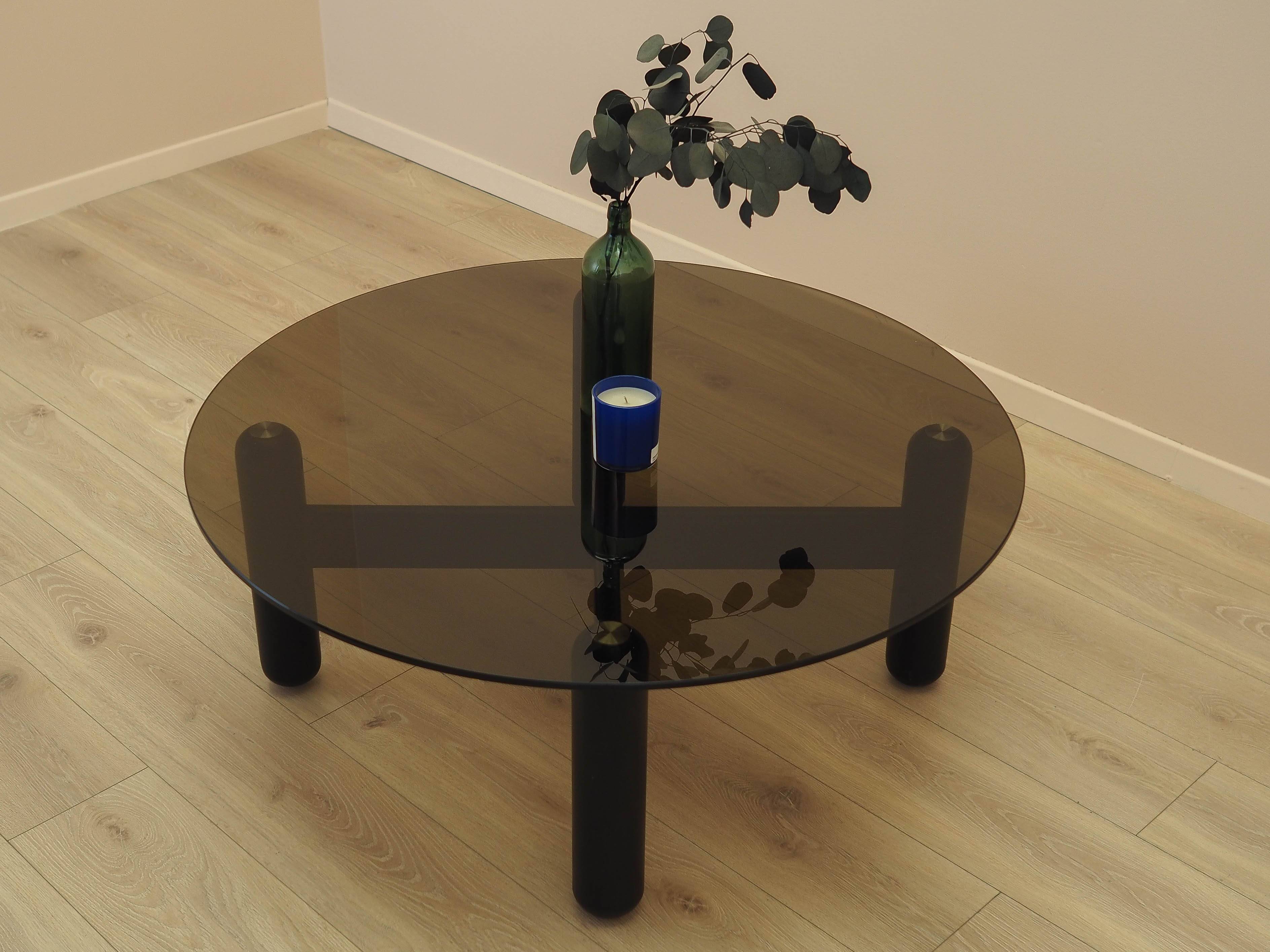 Italian smoked glass coffee table, 1990s