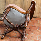 Louis XIII style chair in solid mahogany