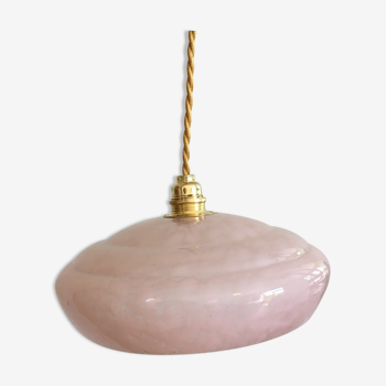 Suspension en verre de Clichy rose