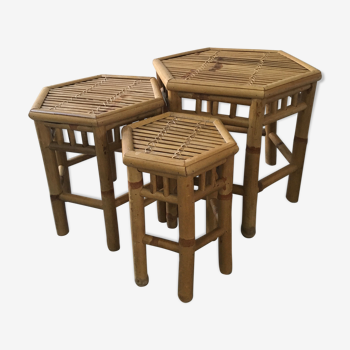 Ensemble tables gigognes en bambou