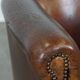Cognac-Colored Sheepskin Leather Club Chair