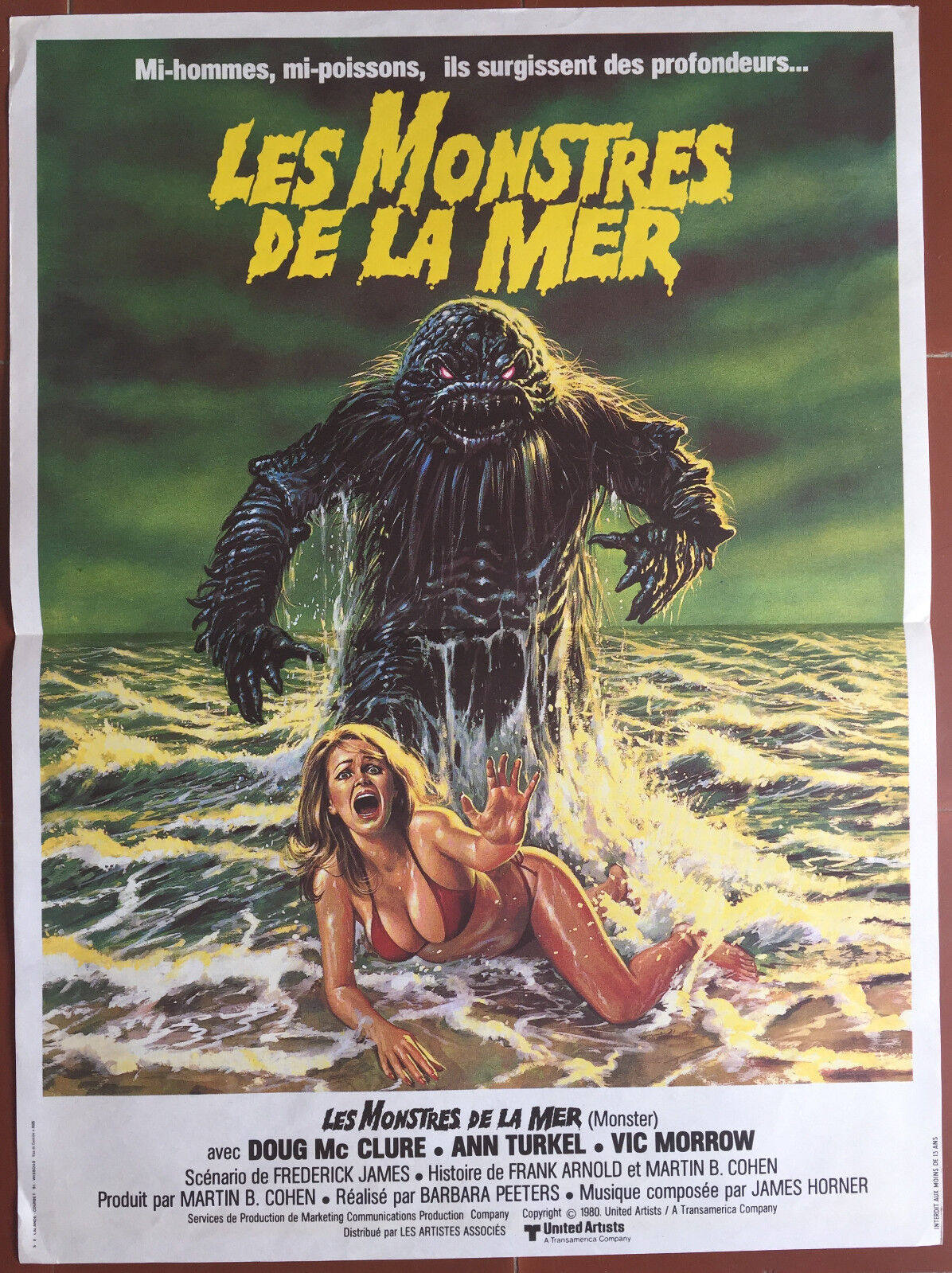 Original cinema poster "The Monsters of the Sea" 40x60cm 1980