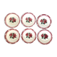Set of 6 dessert plates Digoin Sarreguemines cibon pink vintage old