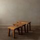 Brutalist Solid Oak Nesting Tables (Set of 3) – Dutch 1970s