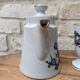 Old coffee service with 6 mazagrans and coffee pot with blue floral decoration