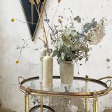 Cart serves brass bar