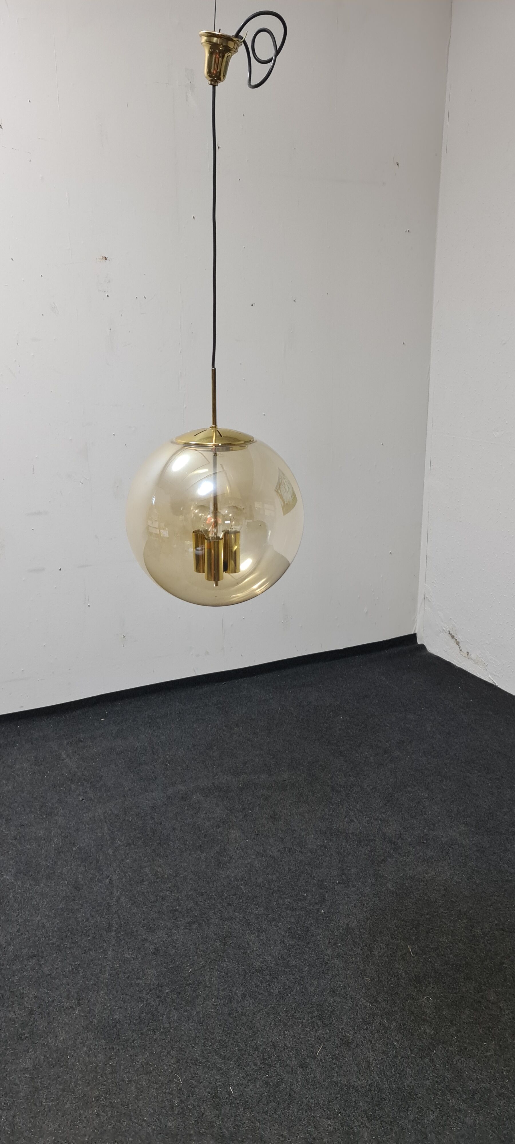 Vintage smoked glass pendant light