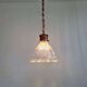 Art Deco Holophane pendant light in clear grooved glass, 1920-30