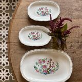 Set of 3 vintage relish dishes, "Indian Tree" model by Digoin