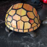 Tiffany style stained glass turtle lamp