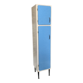 Bonnetière/ armoire 2 portes en formica bleu