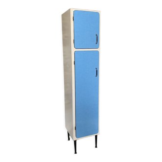 Bonnetière/ armoire 2 portes en formica bleu