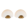 Pair of vintage wall lights in brass and opaline glass, Art Deco style.