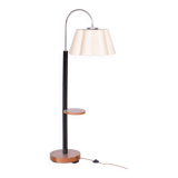 Restored ArtDeco Floor Lamp, J. Halabala, UP Zavody, Walnut Oak, Czechia, 1930s