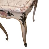 Table peinte classique vintage avec plateau en marbre, années 1950