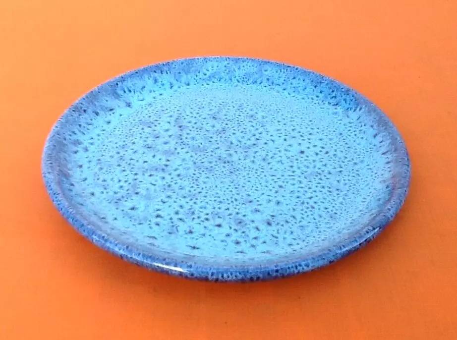 Presentation bowl enamelled ceramic, speckled navy blue