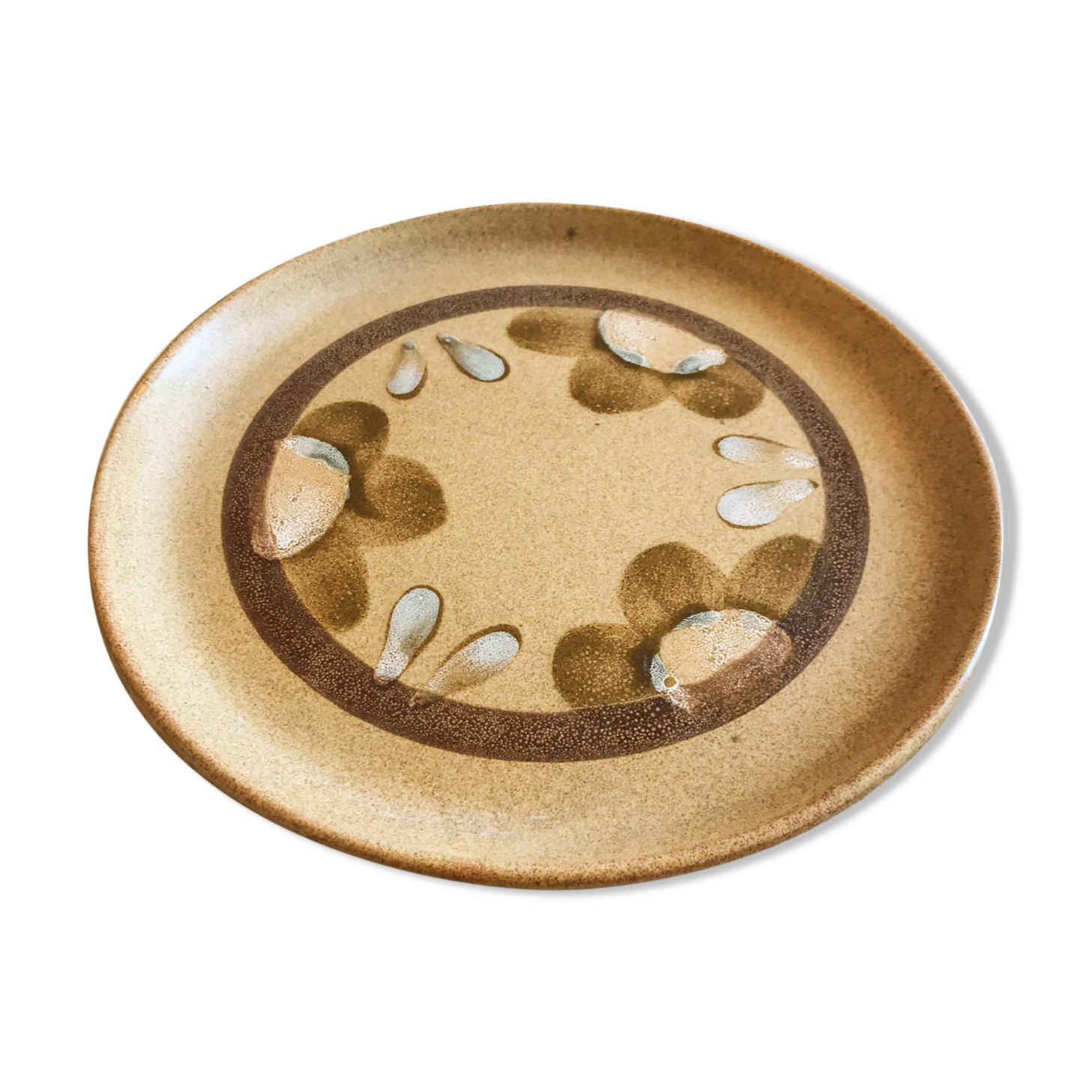 Batch of 6 dessert plates in Sarreguemines sandstone