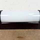 Industrial Brown Bakelite Wall Light with Milk Glass, 1950s
