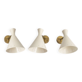 Suite de trois appliques italiennes design 1950