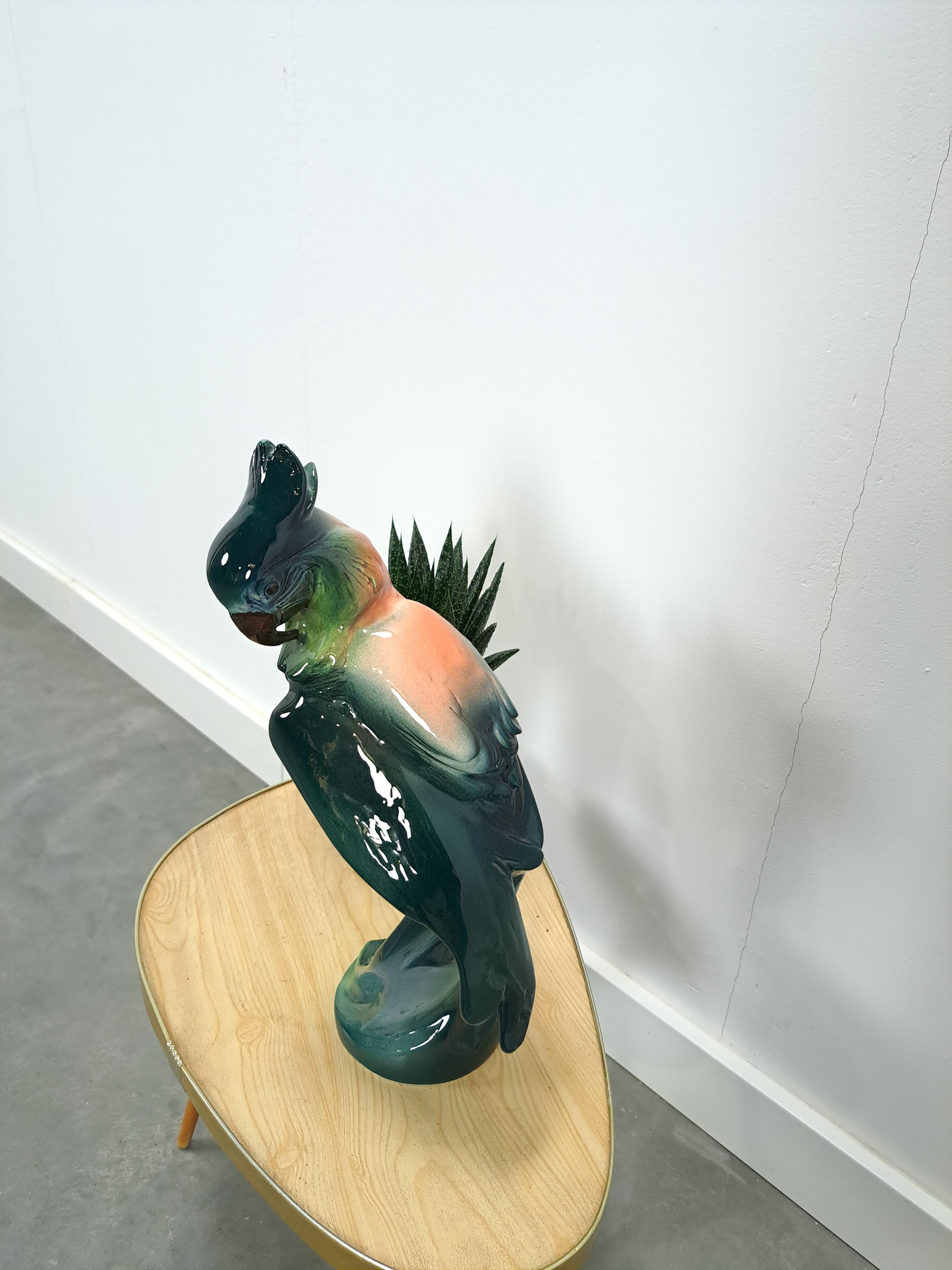 Porcelain statue cockatoo vintage