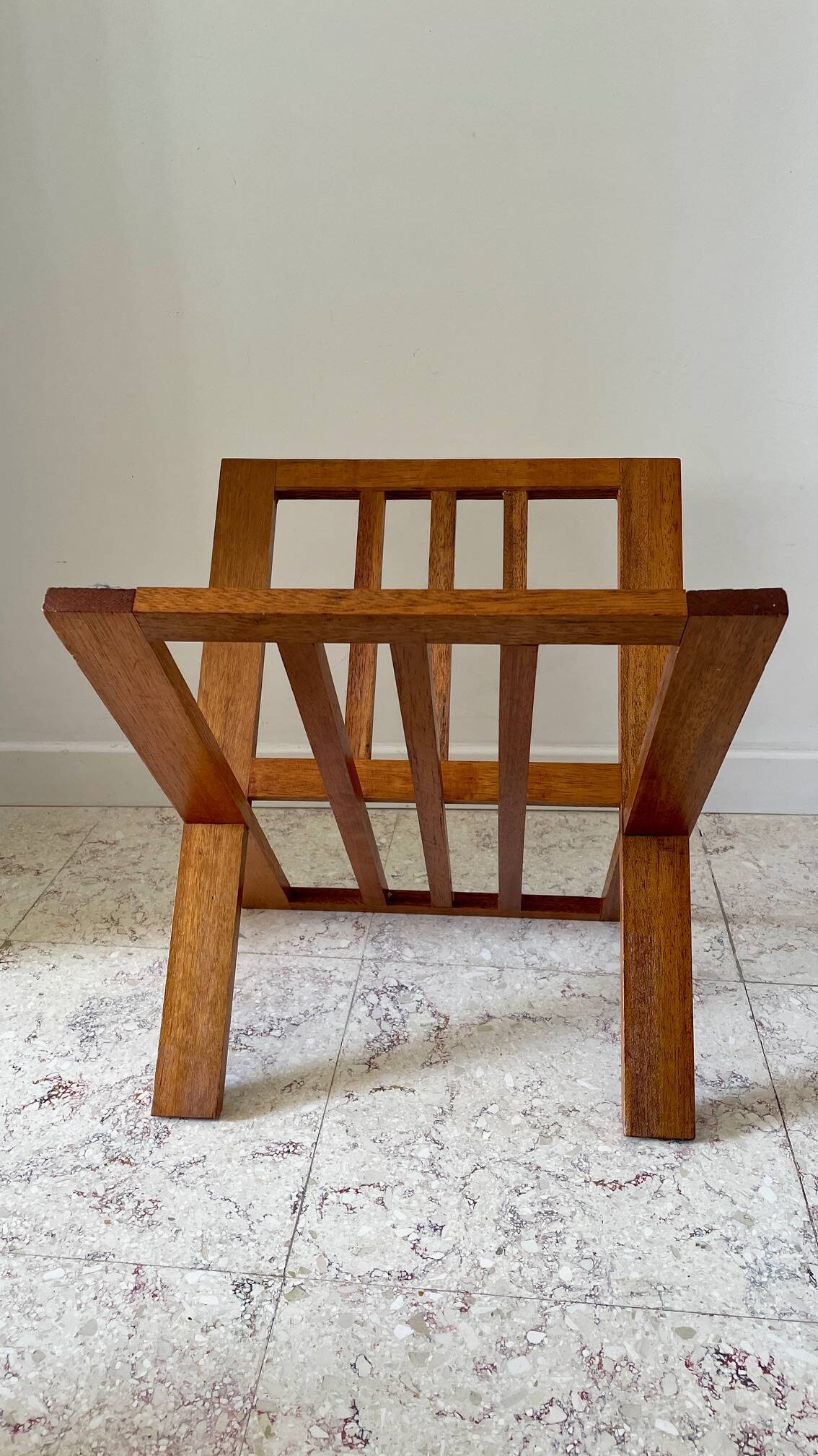 Vintage geometric magazine rack