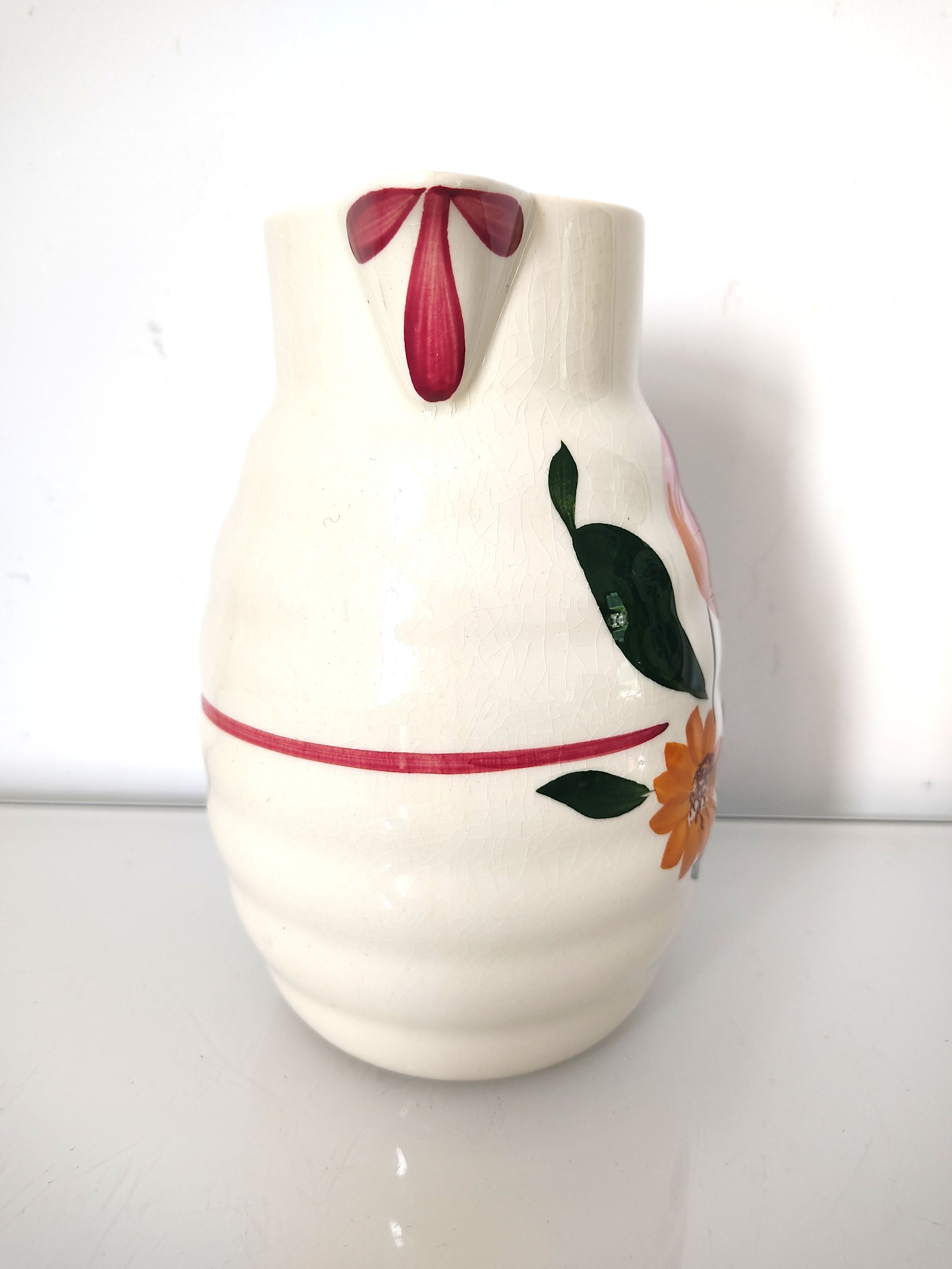 Pitcher Sarreguemines décor Selestat