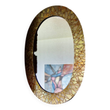 Vintage brass mirror by thomas pysse dk denmark 1950
