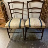 PAIR OF NAPOLEON III CHAIRS EARLY 20TH CENTURY BEECH STRUCTURE BAR BACKREST