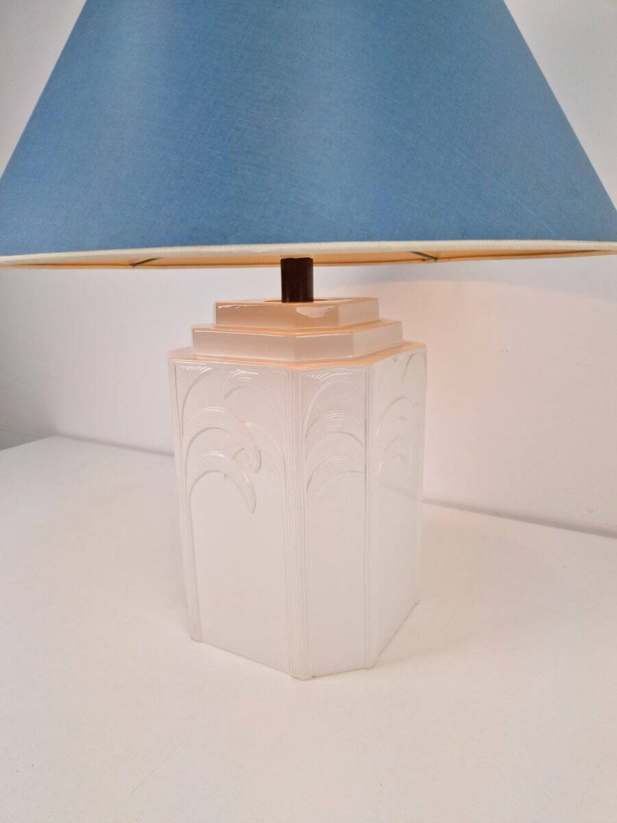 White Ceramic Palm Tree Table Lamp in the style of Serge Roche, 1970s