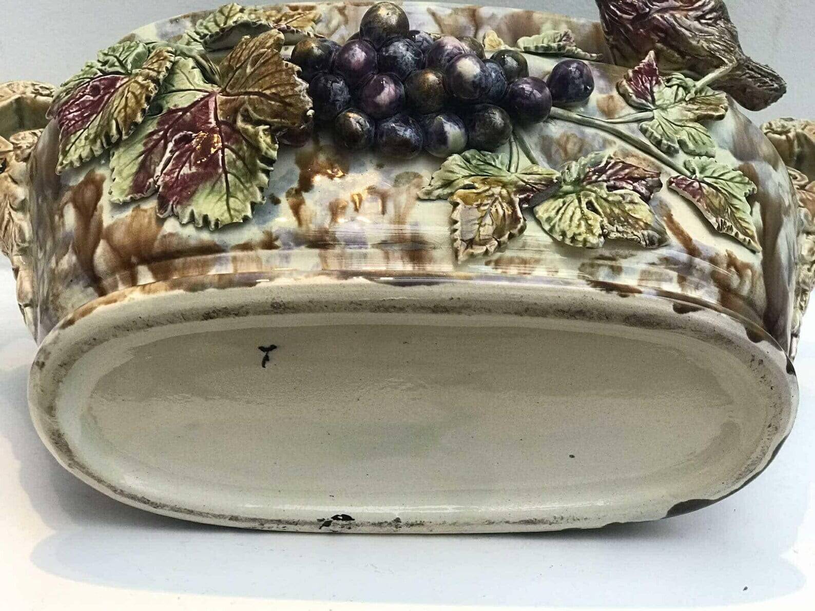 Antique Onnaing Barbotine Jardinière